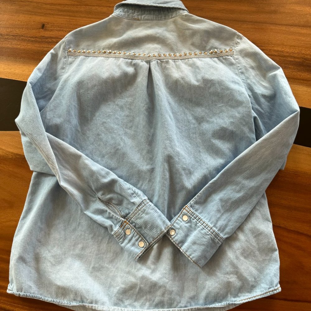 Mudd Denim 90s Studded Button Down Shirt Faded Vintage - Picture 9 of 9